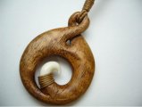 Natural Koa Wood/ Buffalo Bone with Adjustable Brown Cord