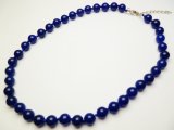 10mm Blue Lapis Stone Necklace 18"+ 2" Extension