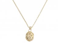 Crystal Pineapple on 18" Bass Chain 18K Gold Plated Necklace