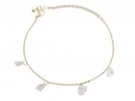Round Crystals on Bass Chain 18K Gold Plated Bracelet