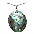 DCI-30mm Double Sided Oval Abalone w/ 18" Metal Ball Chain