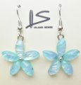 Light Blue Glass Flower Earring