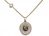 Abablone & MOP Shell w/ Pearl on Gold Tone Chain Necklace, MOQ-6