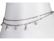 Crystal & Pearl Charms Anklets, MOQ-6