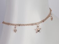 Rose Gold Tone Star Charms Anklets, MOQ-6
