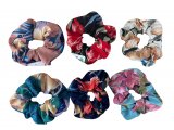 Hawaii Floral Print Scrunchie Hair Ties Assorted Color