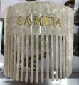 "SAMOA" White Faux Turtle Shell Hair Comb