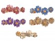 Assorted Color Enamel Flower Metal Hairclip, MOQ-12