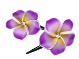 35mm Purple & Yellow Fimo Flower Hair Clip