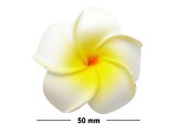 50mm White & Yellow Foam Flower Hair Clip