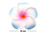 50mm Light Blue, White, & Light Pink Foam Flower Hair Clip