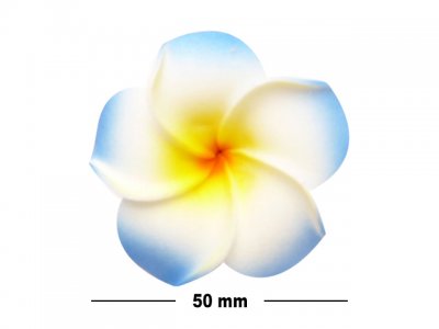 50mm Blue, Yellow, & White Foam Flower Hair Clip