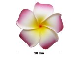 90mm or 3 1/2", Pink and Yellow Foam Flower Hair Clip