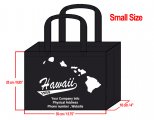 SMALL Black-25x35x10cm Hawaii Island Design & Your Info In White