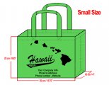 SMALL Green-25x35x10cm Hawaii Island Design & Your Info In Black