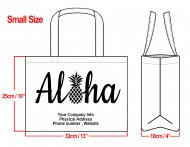 SMALL - 25x35x10cm Aloha Pineapple Design & Your Info In Black