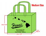MEDIUM Lime-30x40x10cm Hawaii Island Design & Your Info In Black