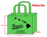 MEDIUM Green-30x40x10cm Hawaii Island Design & Your Info In Blac