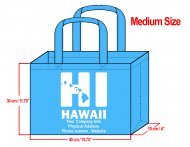 MEDIUM - 30x40x10cm HI Hawaii Island Design & Your Info In White