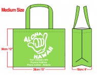 MEDIUM - 30x40x10cm Aloha Hawaii Shaka Design & Your Info In Whi