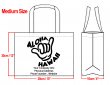MEDIUM - 12x15x4" Aloha Hawaii Shaka Design & Your Info In Black