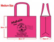 MEDIUM - 30x40x10cm Mahalo From Hawaii Design & Your Info In Bla
