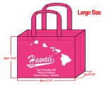 LARGE Fuchsia-35x45x12cm Hawaii Island Design & Your Info In Whi