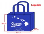 LARGE Navy-35x45x12cm Hawaii Island Design & Your Info In White