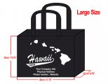 LARGE Black-35x45x12cm Hawaii Island Design & Your Info In White