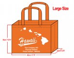 LARGE Orange-35x45x12cm Hawaii Island Design & Your Info In Whit