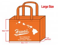 LARGE - 35x45x12cm Hawaii Island Design & Your Info In White