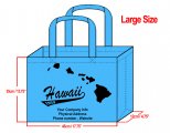 LARGE Teal-35x45x12cm Hawaii Island Design & Your Info In Black