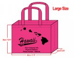 LARGE Fuchsia-35x45x12cm Hawaii Island Design & Your Info In Bla