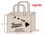 LARGE Cream-35x45x12cm Hawaii Island Design & Your Info In Black