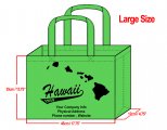 LARGE Green-35x45x12cm Hawaii Island Design & Your Info In Black