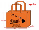 LARGE Orange-35x45x12cm Hawaii Island Design & Your Info In Blac