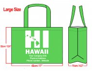 LARGE -35x45x12cm HI Hawaii Island Design & Your Info In White