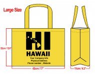 LARGE -35x45x12cm HI Hawaii Island Design & Your Info In Black
