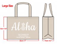 LARGE - 35x45x12cm Aloha Pineapple Design & Your Info In White
