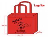 LARGE-35x45x12cm Mahalo From Hawaii Design &Your Info In Black