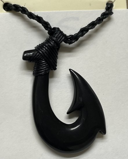 Black Jade Carved Pendant on Adjustable Hemp Cord - Click Image to Close
