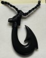 Black Jade Carved Pendant on Adjustable Hemp Cord