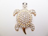 2" White Crystal Turtle Magnet