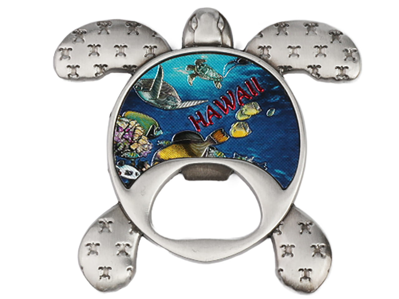 "Hawaii" Ocean Life Turtle Shape Metal Alloy Bottle Opener Magne