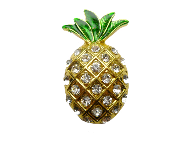 2" White Crystal Pineapple Magnet