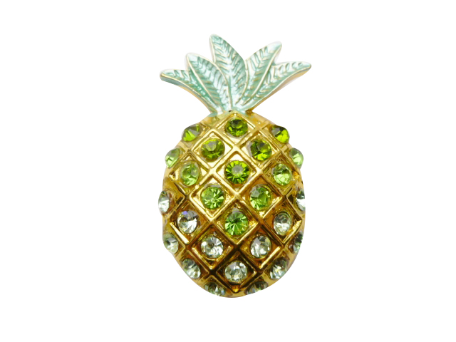 2" Green & Light Green Crystal Pineapple Magnet