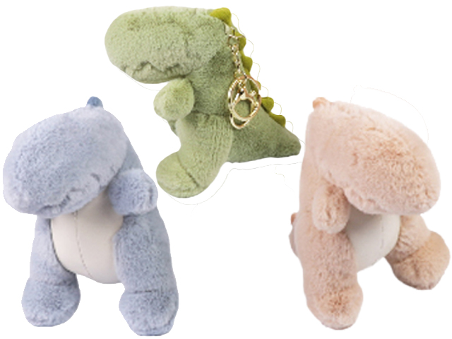 Assorted Color Dinosaur Plush Keychain, MOQ-12/pk - Click Image to Close