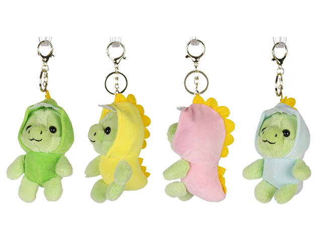 Assorted Turtle / Dino Plush Keychain, MOQ-12/pk