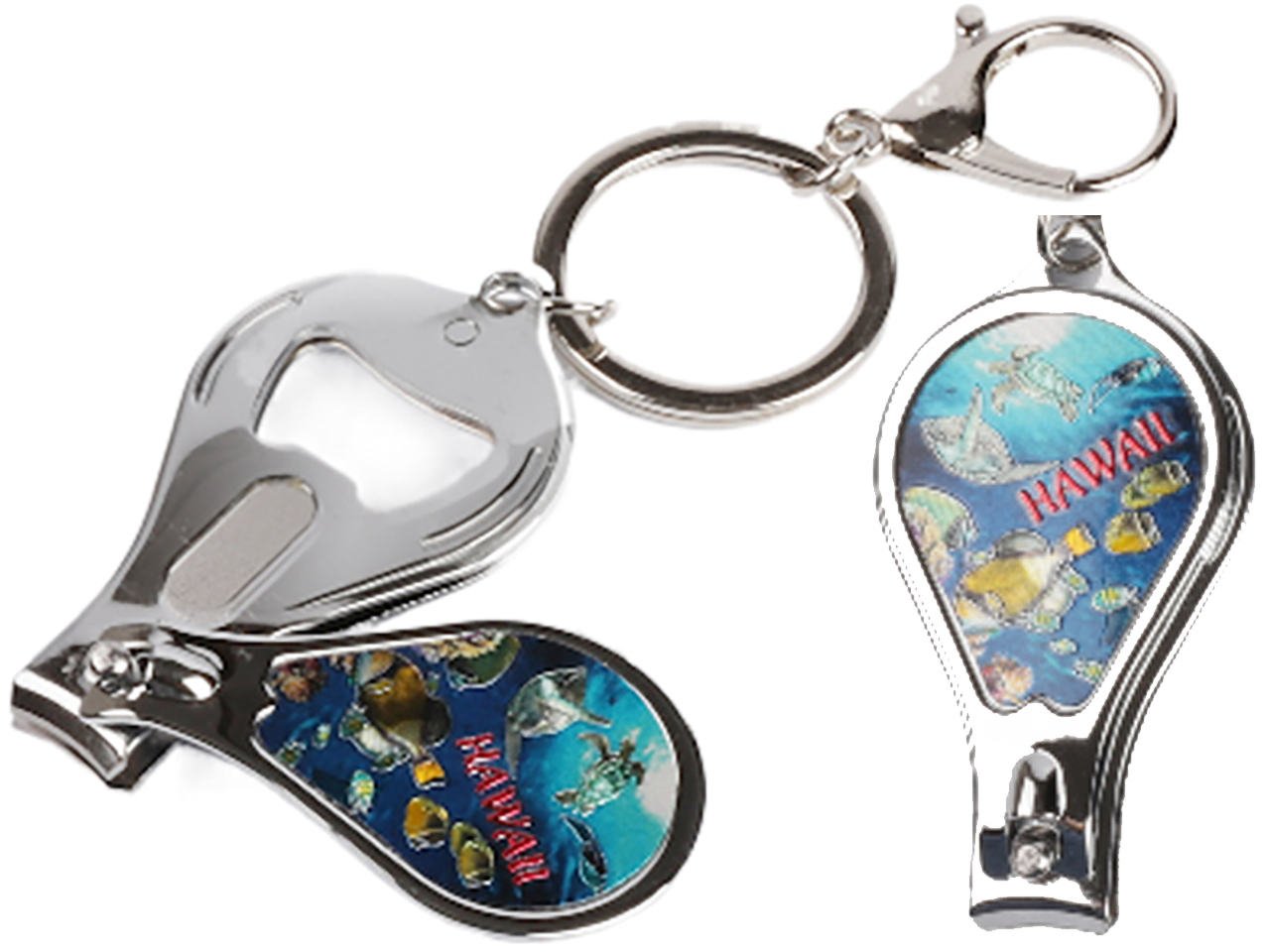 "Hawaii" Ocean Print Nail Cutter Keychain / Bottle Opener