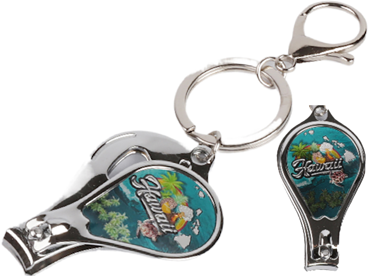 "Hawaii" Print Nail Cutter Keychain / Bottle Opener